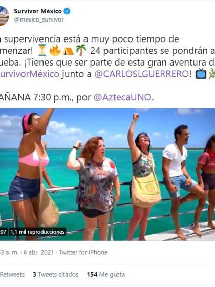 This is how Survivor's official account announced the start of its new season (Image: Twittermexico_survivor screenshot)