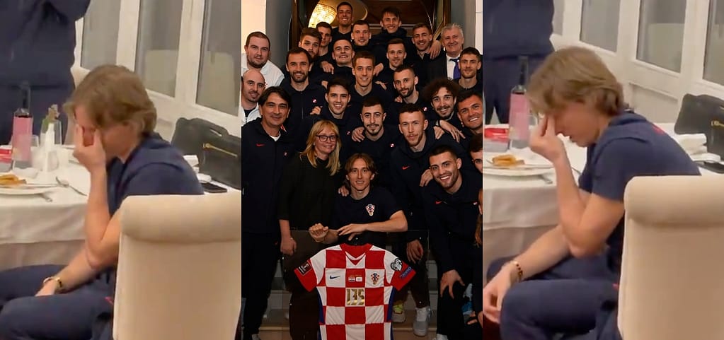 Impossible not to be excited: Luka Modric broke down in tears after being honored for scoring most of the matches with the Croatian national team.