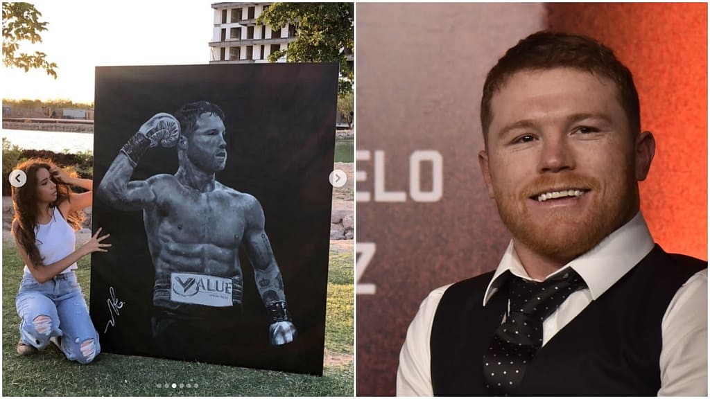 A student draws a picture of a boxing champion - Noticieros Televisa