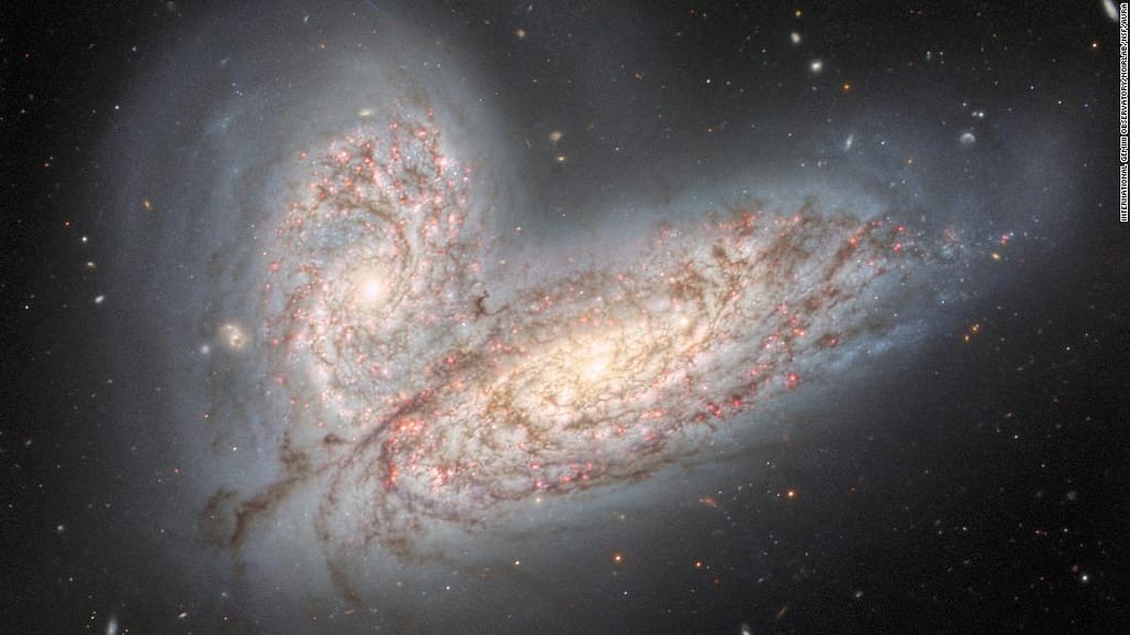 Telescope captures incredible record of merging two galaxies