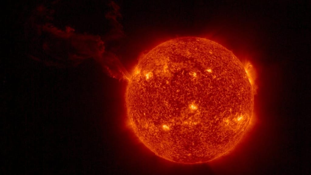 This unprecedented image shows a solar flare more than 3 million km high