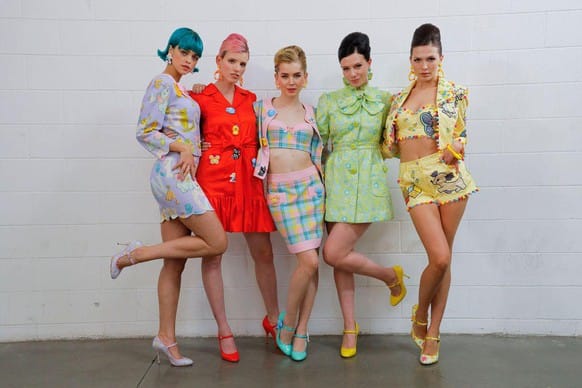 The "GNTM"- The contestants in Moschino dresses.