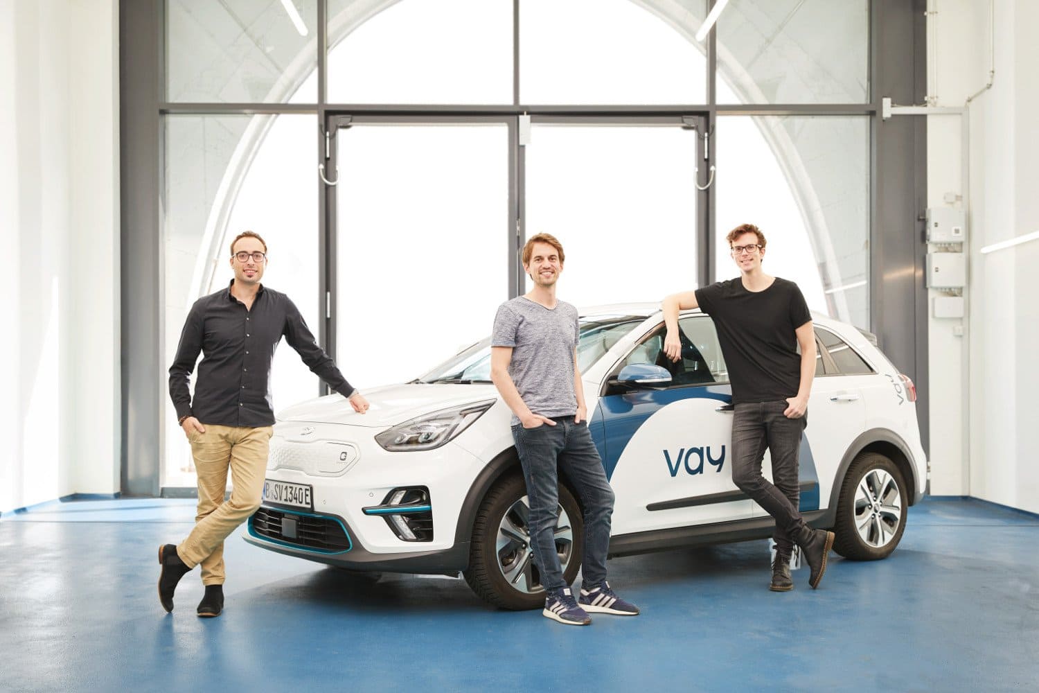 After nearly three years in stealth, Fabrizio Chelsea, Thomas von der Ohe and Bogdan Djukic (from left) introduced Vay's self-driving service in the fall.