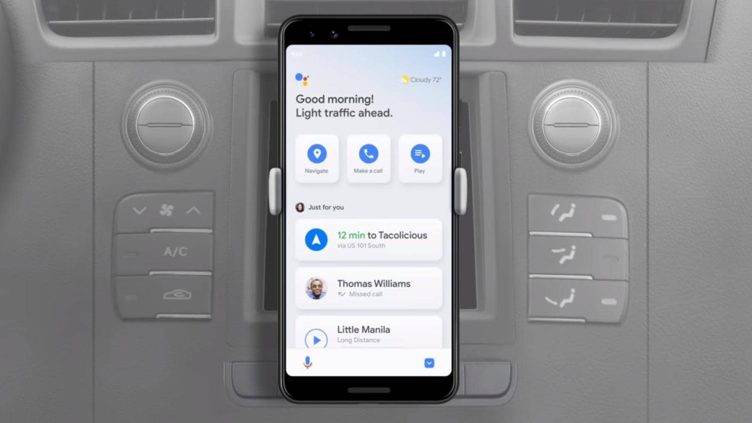 Driving mode for Google Assistant
