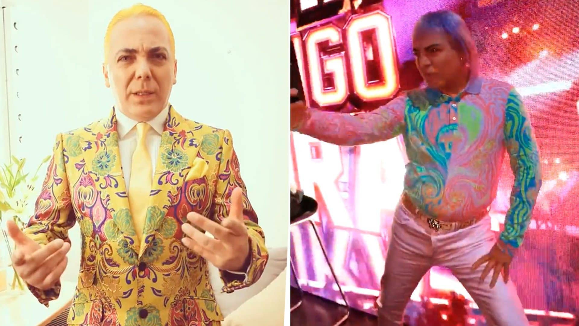 Cristian Castro caused a stir with his extravagant and colorful look (Image: Instagram/@cristiancastro/Twitter/@CantaConmigoAR)