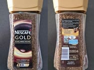 The photo shows a counterfeit Nescafe piece that is currently in circulation.  Nestle warns against consumption.  It may contain shards of glass and plastic.