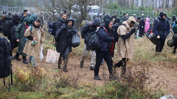 Migrants at the Belarusian border with Poland: Germany is one of their main destinations.  (Source: Reuters/Belta)