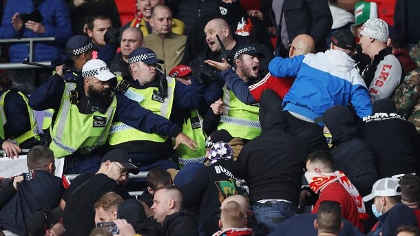 Police Against Hungarian Thugs: Unseen Images from Wembley Stadium.  (Source: Imago Images / Offside Sports Photography)