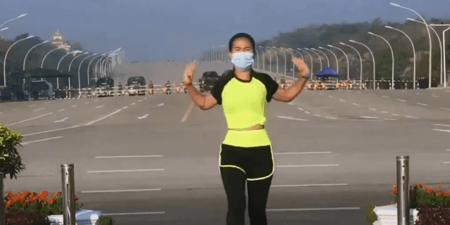 Viral: Aerobics teacher captures "by chance" the coup in Myanmar