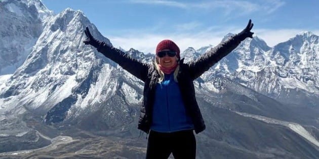 This was Alfa Karina Aruestra's first night at Everest Base Camp