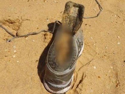 The shoe that was found on an Australian beach is owned by Melissa Kadick, but many forensic experts say it is in very good condition as it lasted three months at sea.  Photo: NSW Police