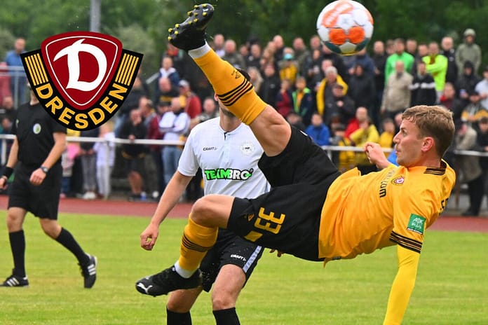 Dynamo Dresden celebrates the shooting match at the start of the friendly match against Zuger SV

