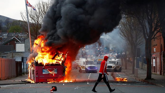 Set the bus on fire: Belfast faces new riots

