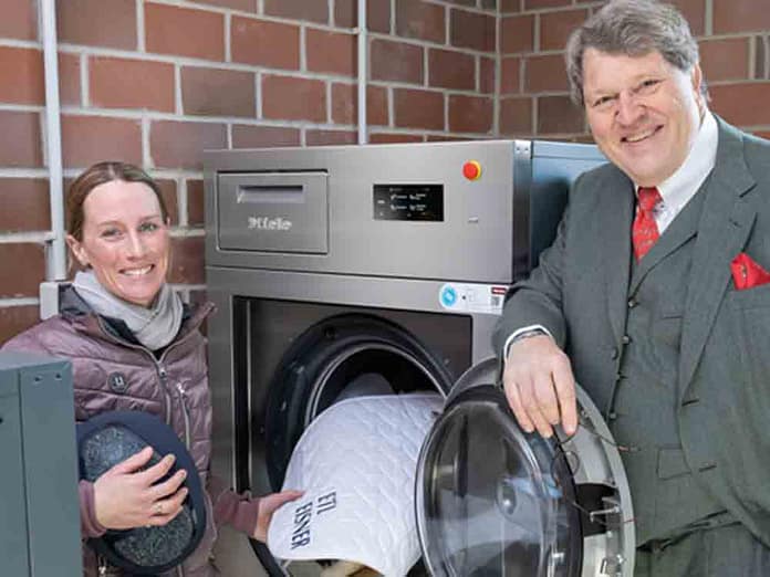 World-class dressage and horse blankets, Helen Langhanenberg relies on washers and dryers from Gutersloh, Gutsell Online, and OWL Live.

