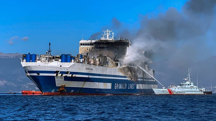 There is hardly any hope of losing people on a burning ferry in the Mediterranean

