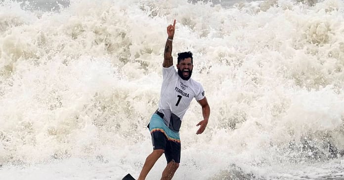 Brazilian Ferreira becomes the first Olympic champion in surfing


