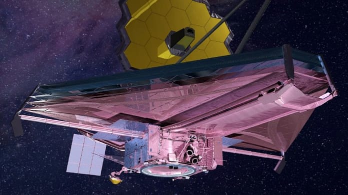 Frühestens im Sommer 2020 wird das James-Webb-Weltraumteleskop im All im Einsatz sein (Zeichnung) (NASA)