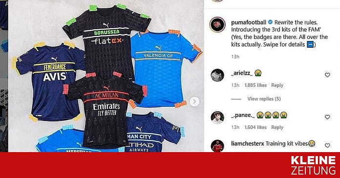 The new jerseys from the supplier Puma caused discontent among the masses «kleinezeitung.at

