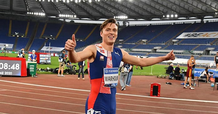 The Norwegian breaks the old world record in the more than 400 meters hurdles

