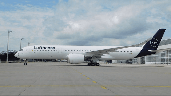 Lufthansa flies A350 from Munich to Mallorca

