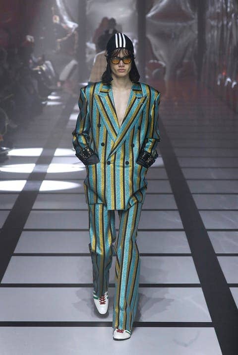 Sport meets glamorous rock in Gucci's latest collection.  Image credit: Estrop/Getty Images
