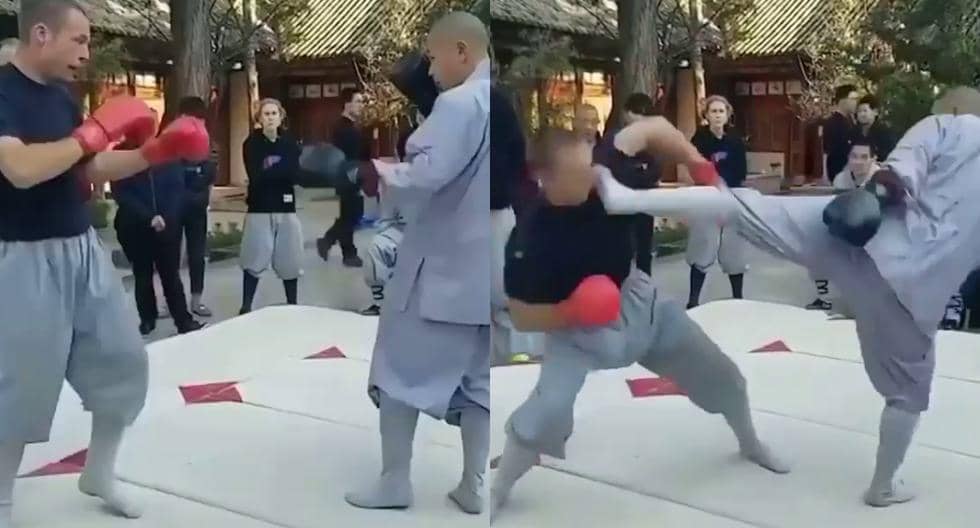 Viral video |  Faster Than Lightning: Shaolin Monk Defeats MMA Fighter in One Hit |  Instagram |  China |  Directions |  Directions |  nnda nnrt |  Mexico