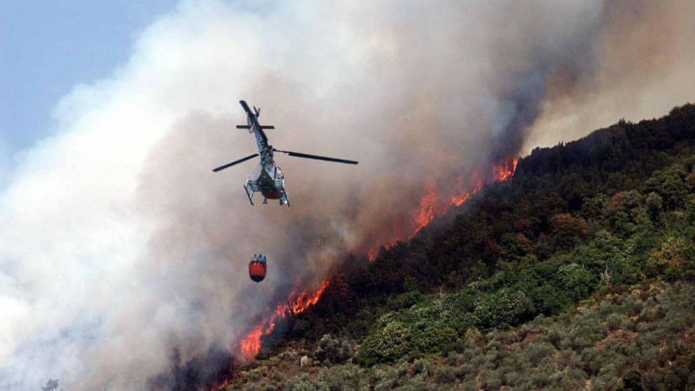 Fire from above: four firefighting planes and a helicopter to help the firefighting