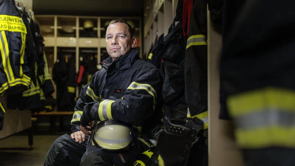 Tobias Thiel (46), head of public relations for the German Firefighters Association