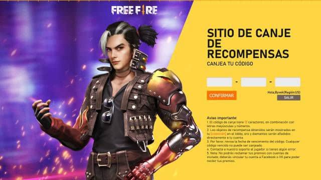 Free Fire rewards codes replace iOS Android Garena mobile skins