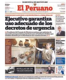 Printed edition of El Peruano Gazette
