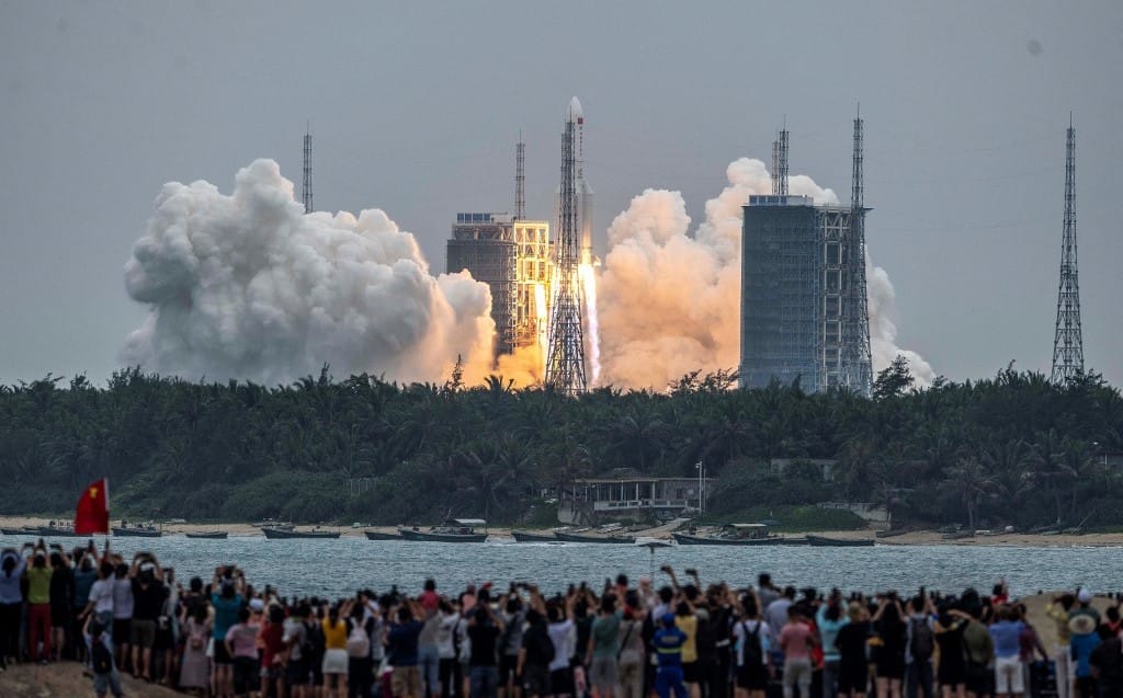 A Chinese space rocket officially lands in the Indian Ocean