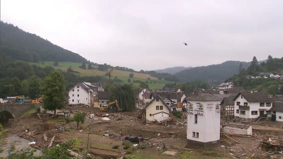 Several houses were destroyed after flooding in Ahrweiler in Rhineland-Palatinate.  © N.T.R 