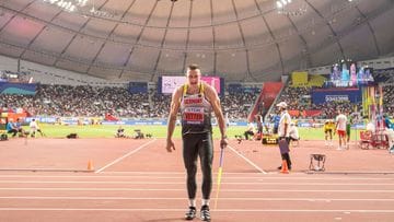 German javelin athlete Johannes Vetter at the 2019 World Athletics Championships in Doha.