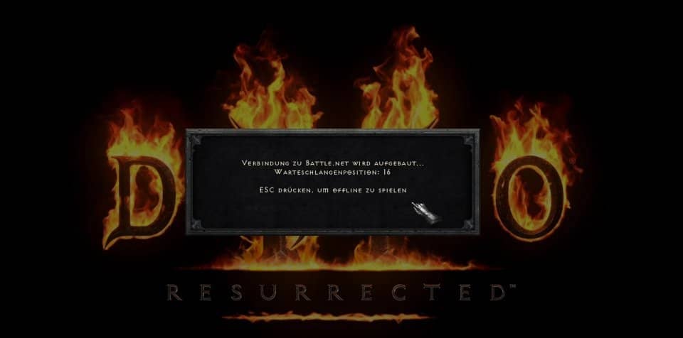 New with patch 1.04: If you want to play Diablo 2: Resurrected online, you may have to wait in a queue from now on.