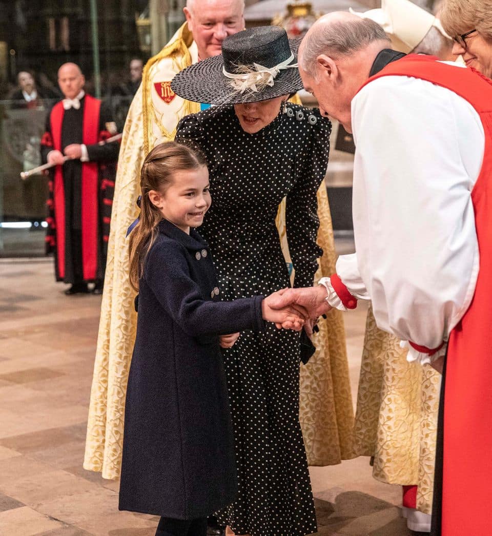 Princess Charlotte and Duchess Catherine at the memorial service for Prince Philip.
