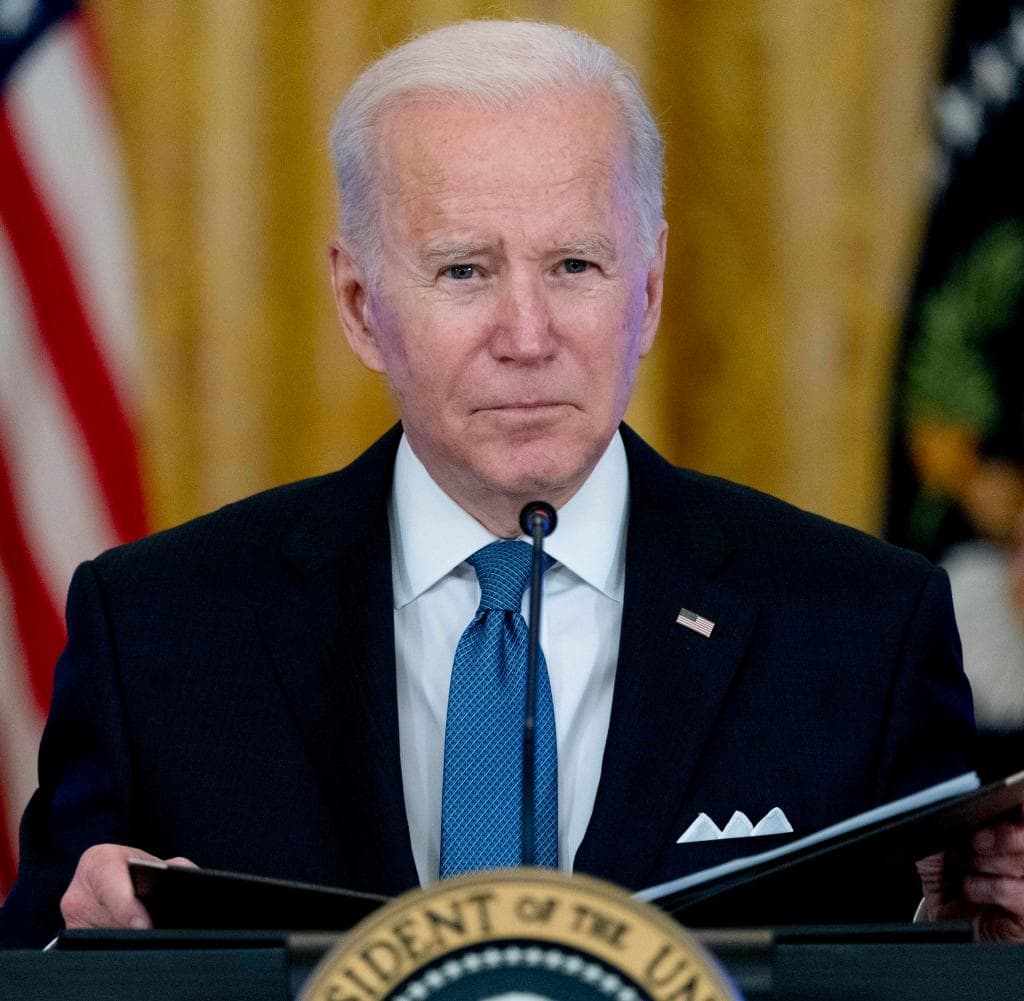 US President Joe Biden during a press conference at the White House