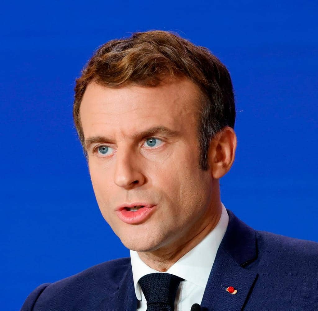 French President Emmanuel Macron during his speech in Paris