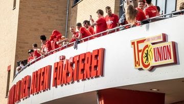 1. FC Union Berlin presents itself to the fans on the balcony at Alte Försterei.