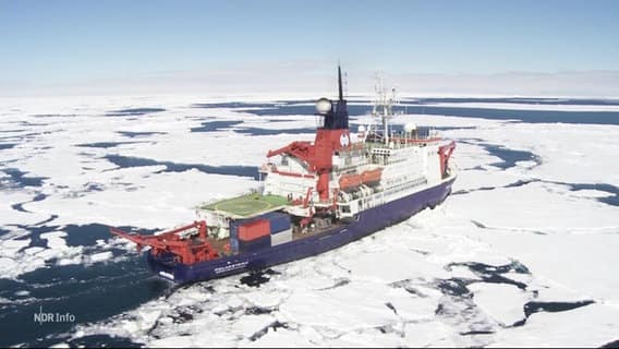 Research ship Polarstern on ice.  