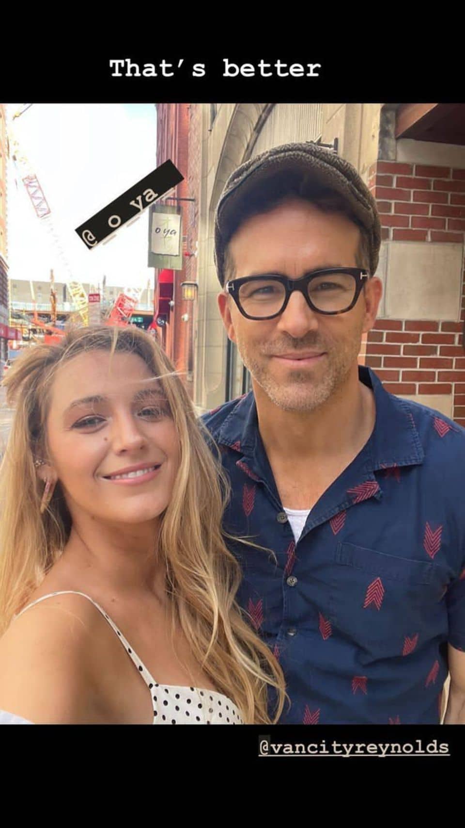 Blake Lively shares a cute snapshot of her date with Ryan Reynolds.